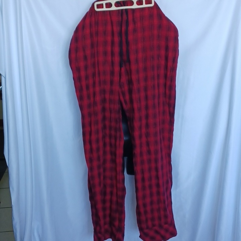 Victoria Secret Pajama Pants Red Black Plaid Checkered Sleepwear Bottom Large